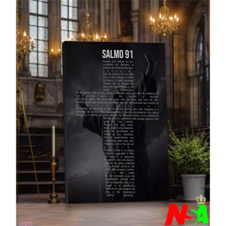 Quadro Decorativo para Sala,Quarto e Escritório SALMO 91 em Oferta na Shopee
