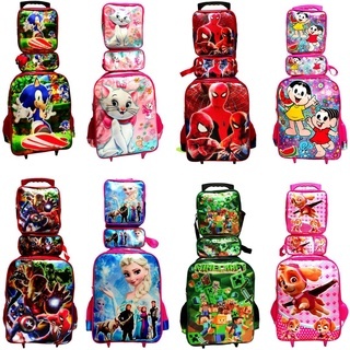 Kit Mochila Rodinhas Polo One Escolar Infantil Menino Pequena + Lancheira Térmica + Estojo