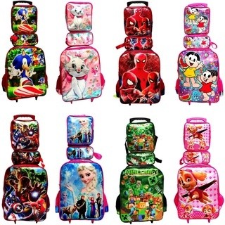 Kit Mochila Rodinhas Polo One Escolar Infantil Menino Pequena + Lancheira Térmica + Estojo