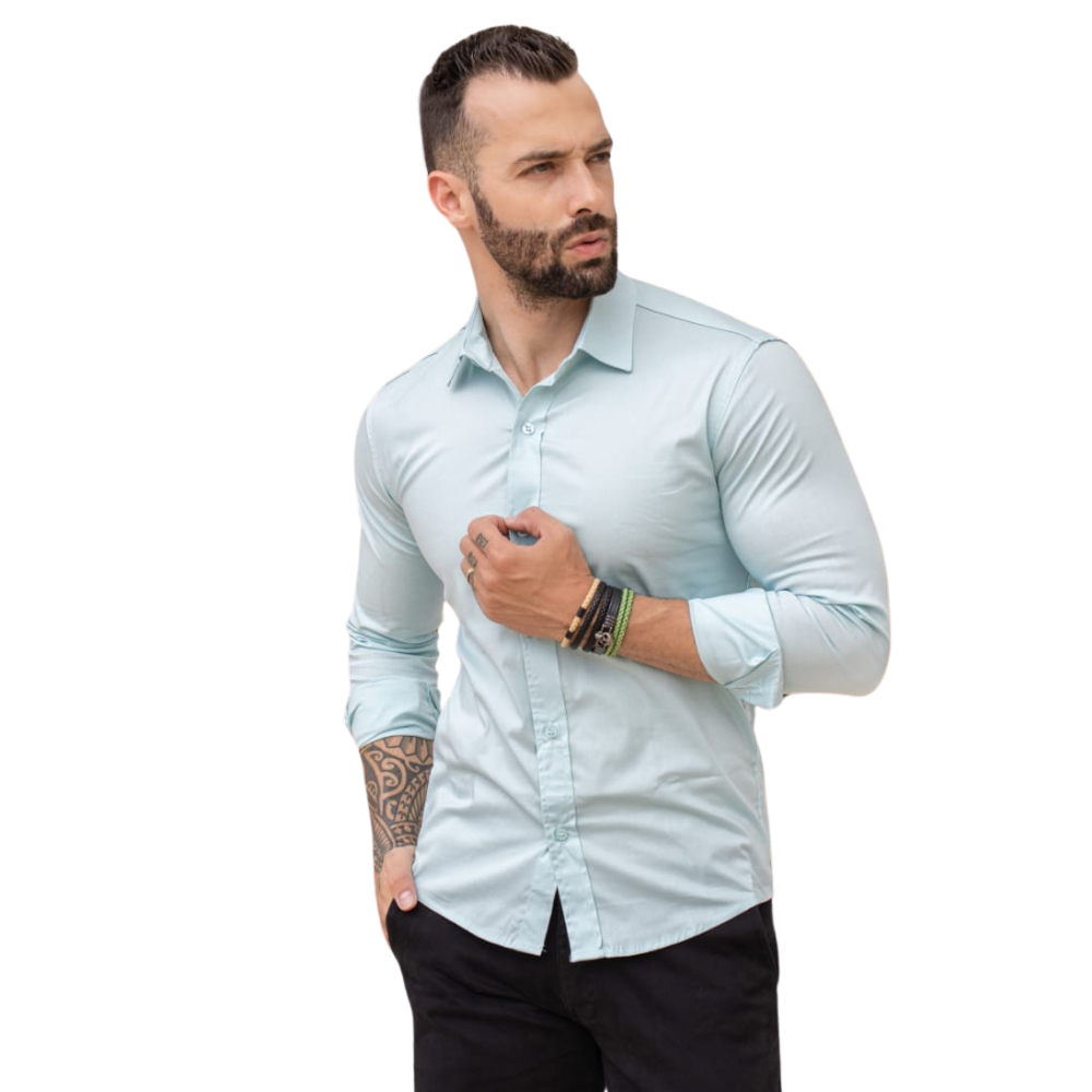 Camisa Slim Fit Casual Masculina/ Camisa Manga Longa Slim Fit/ Camisa Linha Premium