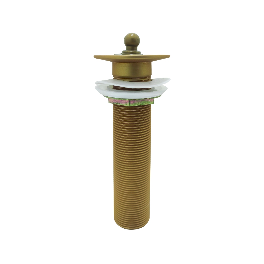 Válvula Escoamento Lavatório Banheiro Longa Para Cuba Sobrepor Dourado Gold Fosco Luxo Metal 7/8"