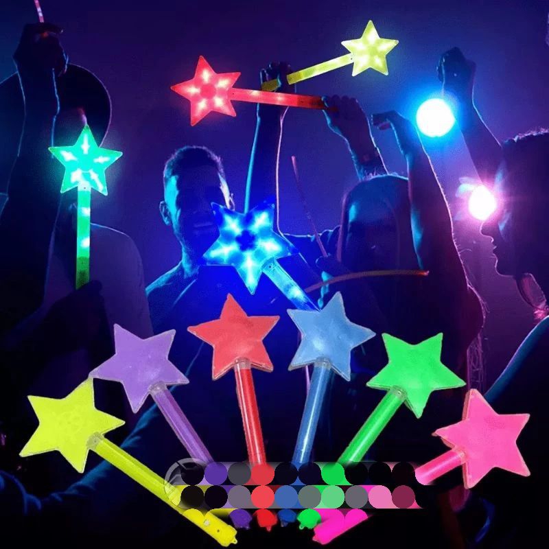 KIT COM 24 BastÃo Varinha MÃgica Estrela De Led Brilhante lluminada