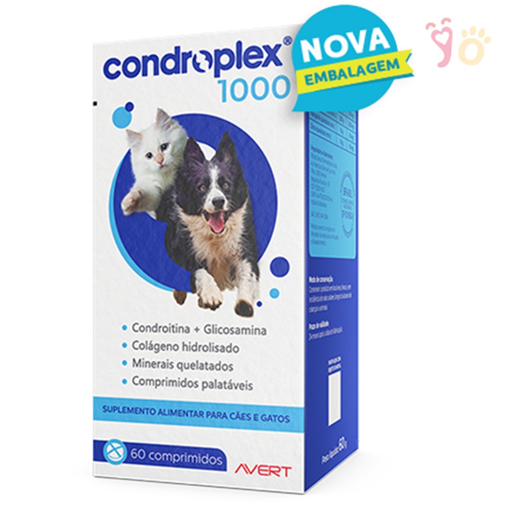 Condroplex 1000 Suplemento Cães/gatos Avert 60 Comprimidos - Pets