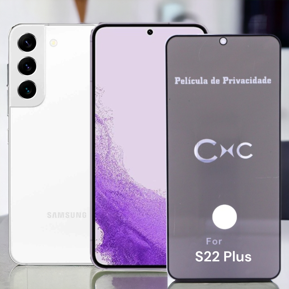 Película de Privacidade Galaxy S22 Plus Com Furo na Digital