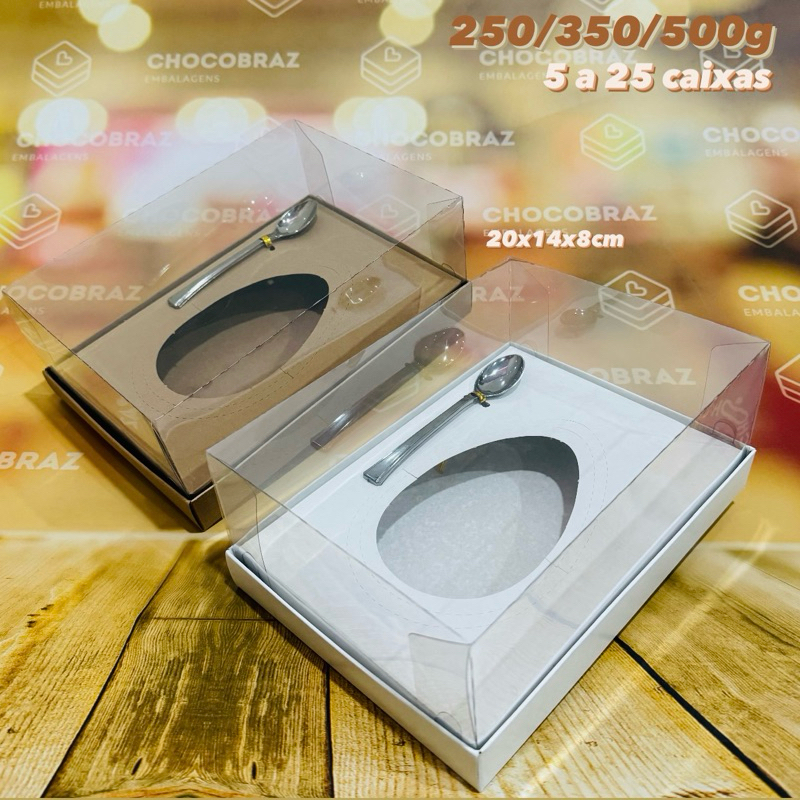 KIT 5~20 CAIXAS PARA OVO DE PÁSCOA AJUSTAVEL 250/350/500g BRANCA OU KRAFT PÁSCOA 2025 OFF - Stationery