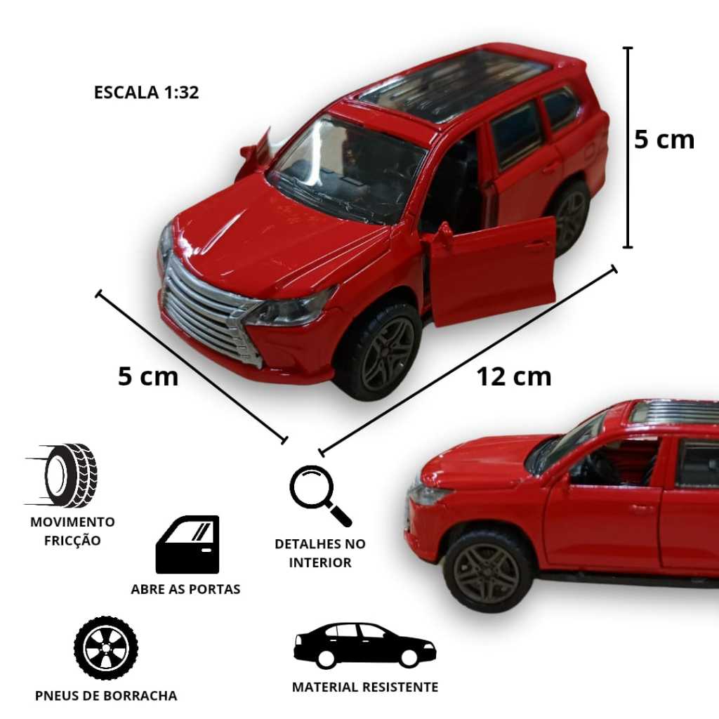 Brinquedo Carrinho Carro Miniatura Com Fricção Abre Porta