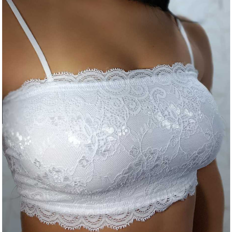 CROPEDD FAIXA RENDA alça fina sem bojo top faixa cod.1589