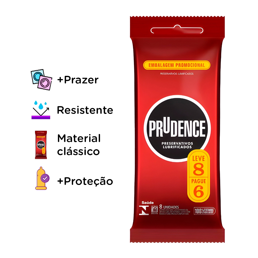 Preservativo Masculino Clássico Camisinha 8 unidades - Prudence