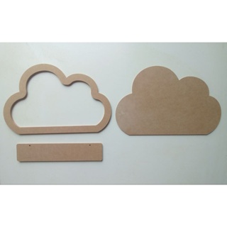 Quadro Nuvem Moldura Nicho com plaquinha MDF 6mm fundo 3mm 32x20 em Oferta na Shopee