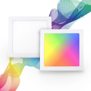 Luminária Painel Led RGB Plafon Spot Smart RGB 18W Sobrepor Wi-Fi Quadrado Ekaza Alexa Inteligente Automação Residencial