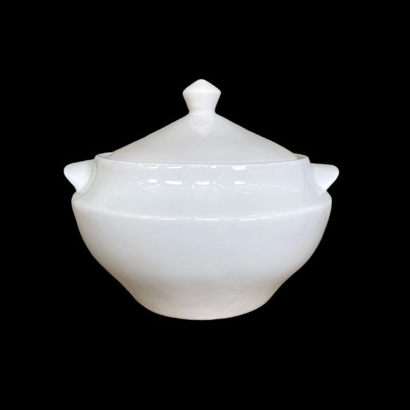 Sopeira Porcelana Branca Redonda Com Tampa 2700 Ml