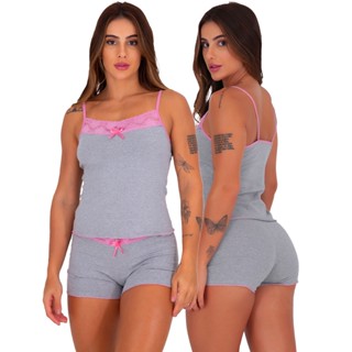 Baby Doll Algodão Mali Short Doll com Renda