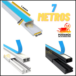 7 Metros Canaleta Organizador de Fios 20x10mm Sistema X Com Fita Adesiva Dupla Face  Canaleta Parede em Oferta na Shopee