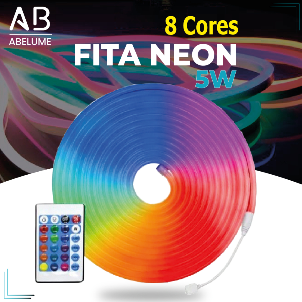 Fita de LED Mangueira Neon 5 Metros IP65 Flexível Com ou Sem Fonte | 8 Cores - Home & Living