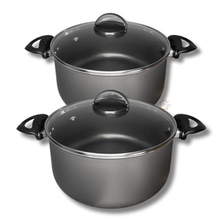 Kit Jogo Panela Plus 2 peças Tamanho Grande 22 e 24 cm Antiaderente + Tampa de Vidro em Oferta na Shopee