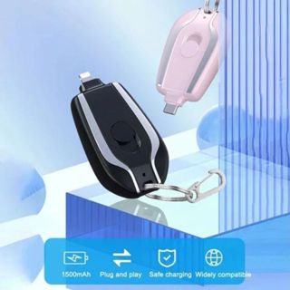 Carregador De Chaveiro Portátil | 1500mAh Ultra-Compacto Mini Pacote De Bateria Carregamen...
