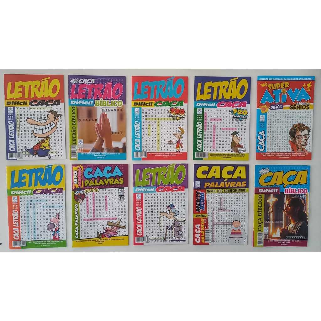 Kit 10 Caça Palavras Só Nível DIFÍCIL 10 Passatempo Caça Palavras  Só NÍVEL DIFÍCIL sem Repetição em Oferta na Shopee