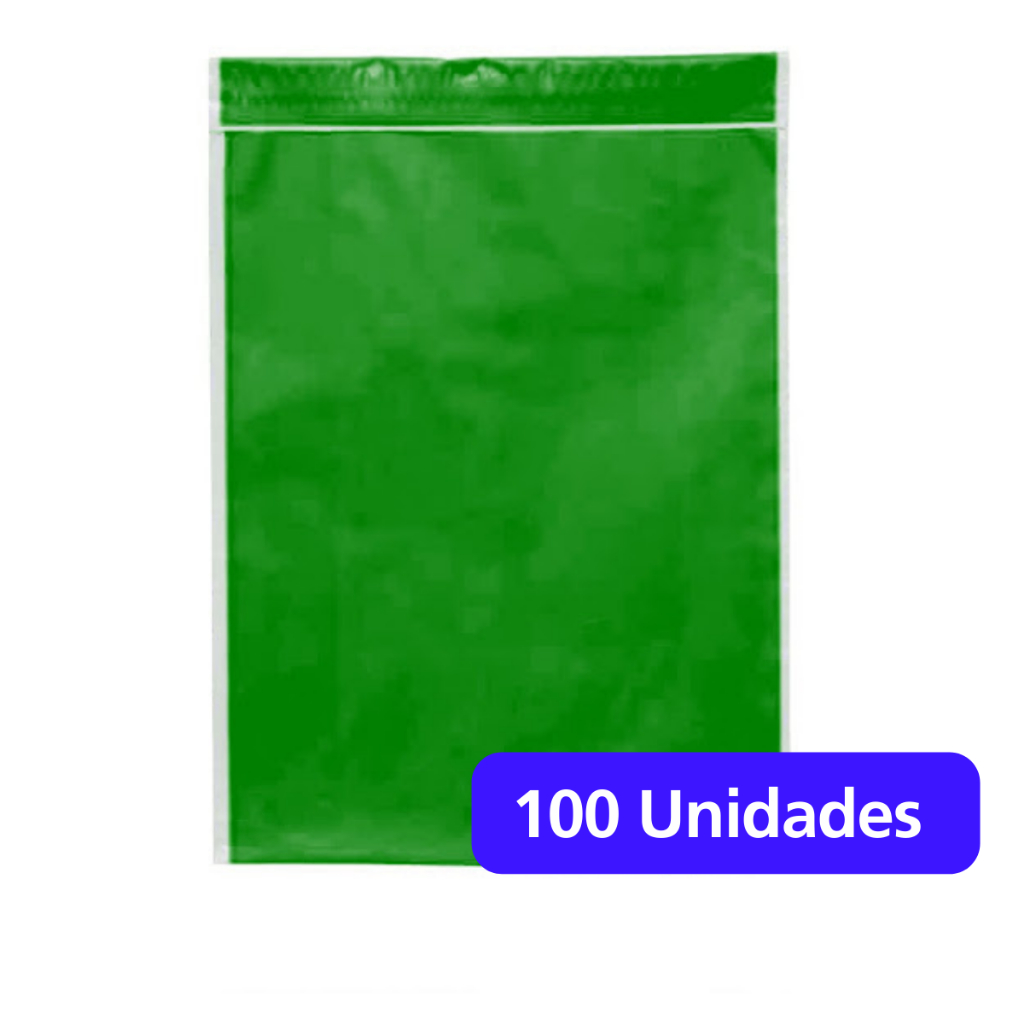 Kit 100 Envelopes Coloridos Verde 26x36 cm - Envelopes de Segurança Sacos Para Envios