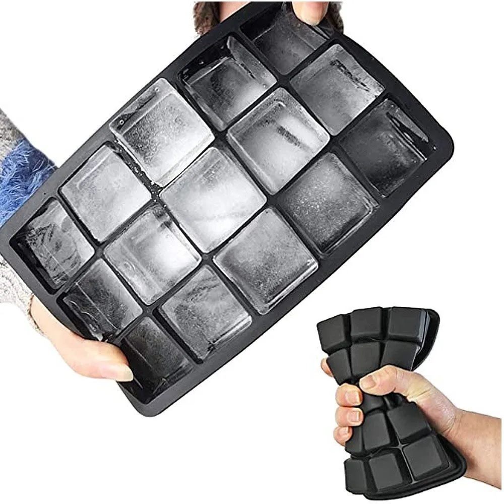 Forma De Gelo Silicone Com Tampa De Silicone 12X19X4Cm Fácil E Prático De Desenformar Multiuso