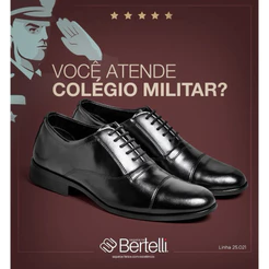Sapato Bertelli Militar Preto
