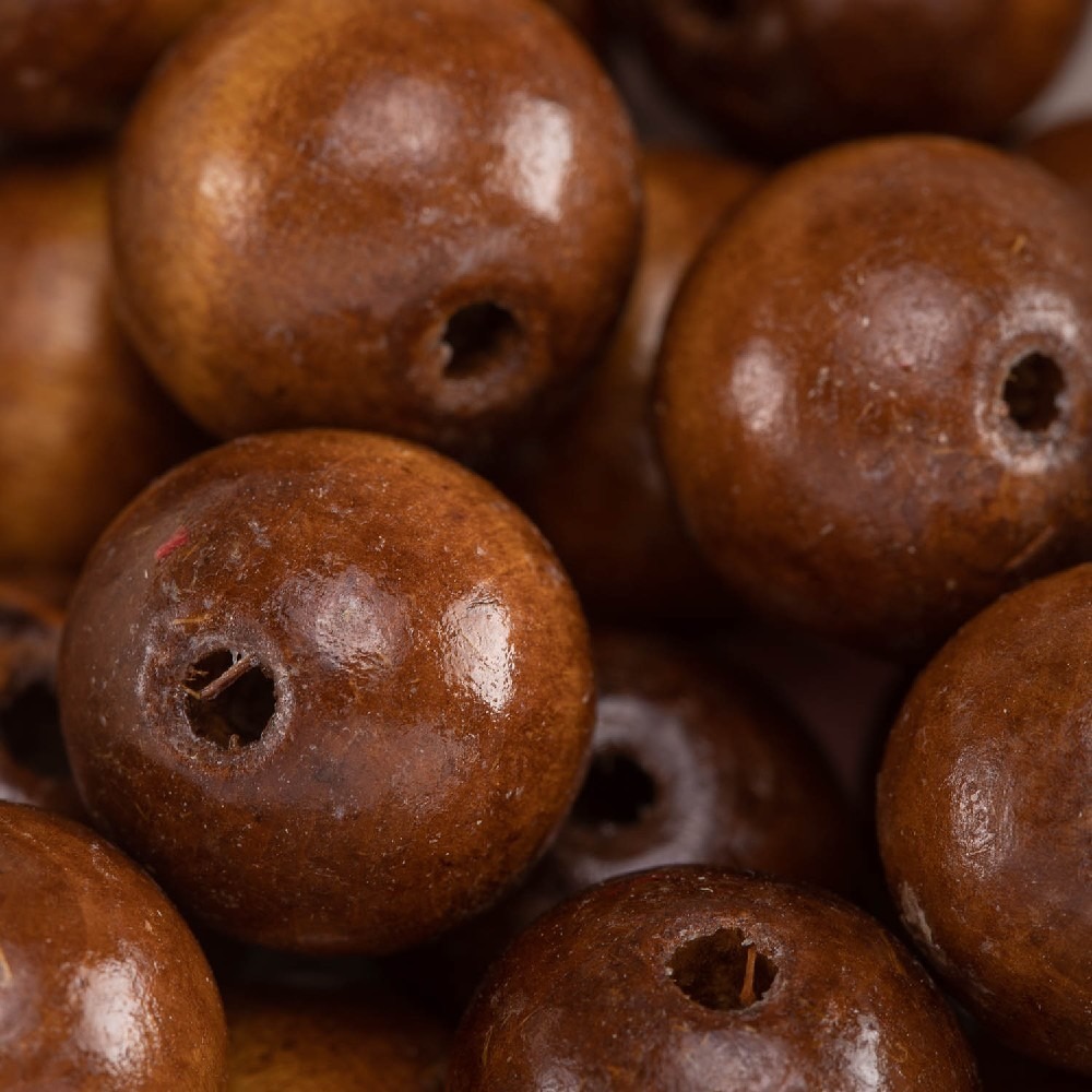 02 PACOTE esfera passante conta gota de madeira 16 mm embalagem com 20 g conta gota madeira natural tabaco esfera para pulseira miçanga