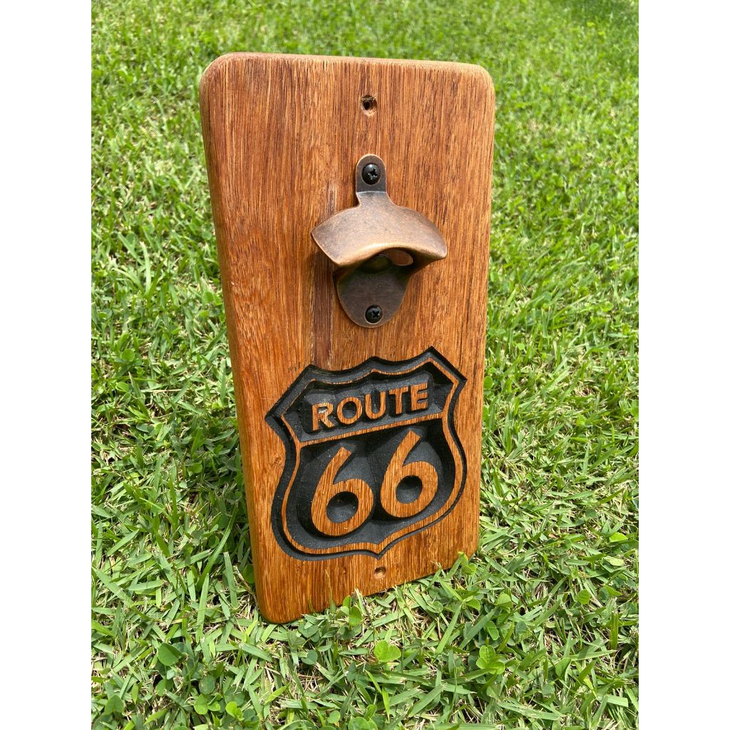 Abridor de Garrafa de Parede Rota 66. Abridor de Garrafa de Parede Route 66.