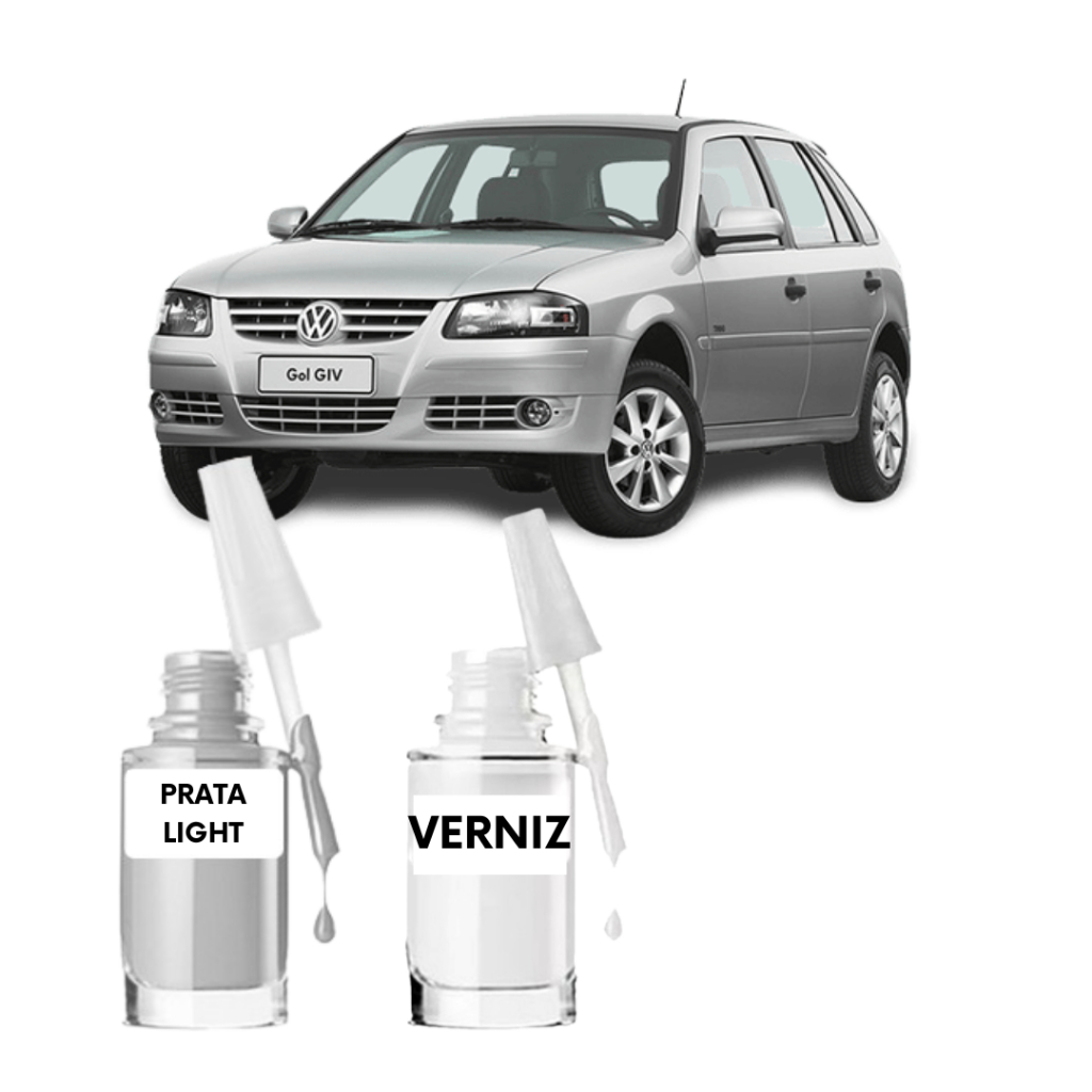 Tinta Tira Risco Automotivo Volkswagen Gol Prata Light em Oferta na Shopee