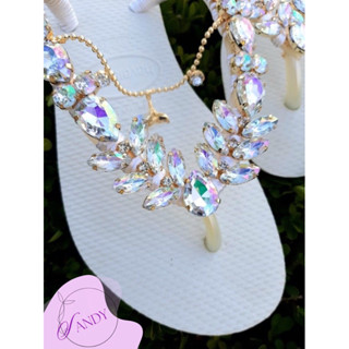 chinelo havaianas square decorada com pedrarias