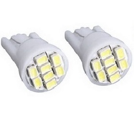 Par Lampada Led T10 Pingo 8 Led Automotiva Luz Placa Farol Teto Porta Branco Frio 12v