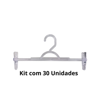 Kit 30 Cabides Saia Acrílico Transparente com Presilhas Finas em Oferta na Shopee