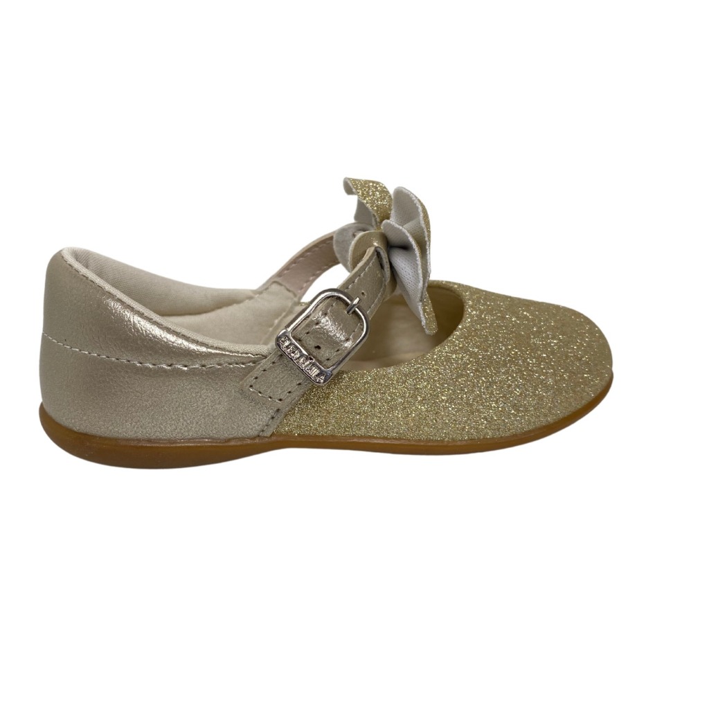 Sapatilha Infantil Menina Festa Flor Di Mila- Gliter Dourado