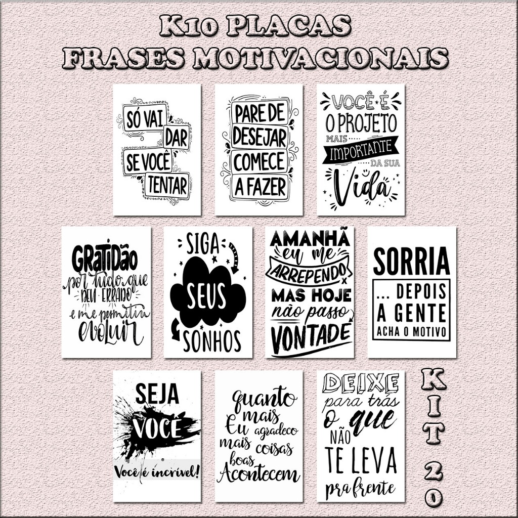 Conjunto quadros Frases motivacionais decoração casa Amizade fé esperança você é especial kit 10 placas 13x20cm em Oferta na Shopee