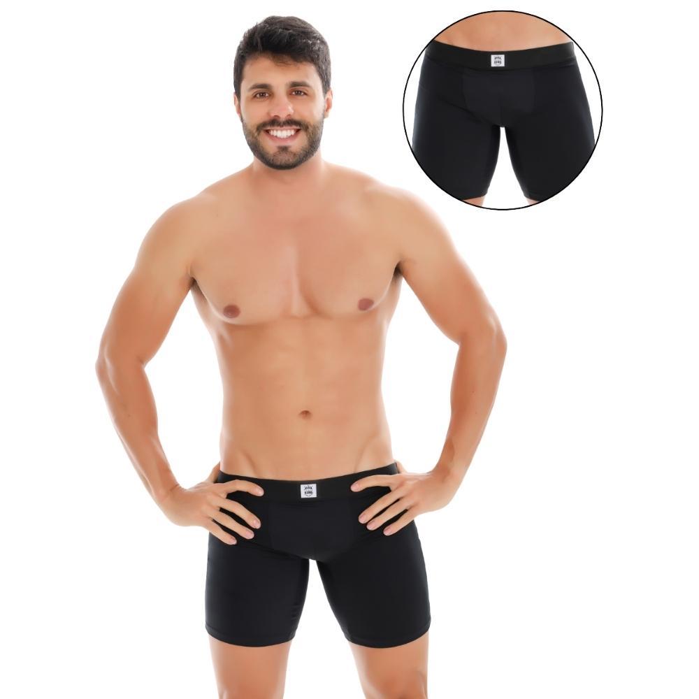 Kit 2 Cuecas Box Boxer Ciclista Comprida Masculina Microfibra Conforto Forro Algodão Antialérgico Cueca Para Bike