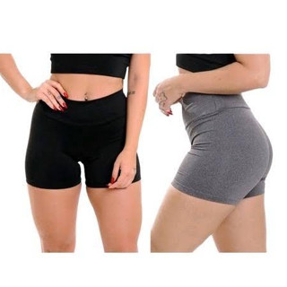 kit 2 short legging feminino suplex curto ideal para corrida academia