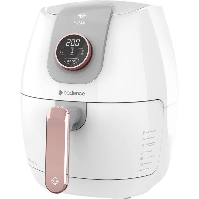 Air fryer Fritadeira Sem Óleo 3L Cadence Dream Rosé Gold Rosa