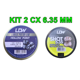 Kit 2 cx Chumbinhos 6.35 - LDW Shot e Hollow Point