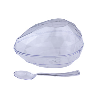 KIT 4 OVOS CASCA DE OVO DE PÁSCOA ACRÍLICA DIAMANTE 250g ou 350g COM COLHER em Oferta na Shopee