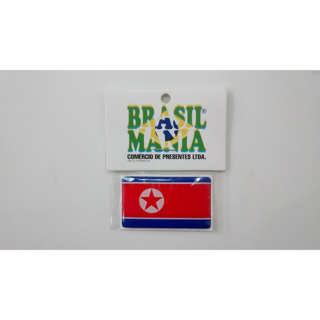 Adesivo Resinado Bandeira da Coréia do Norte Países Carro Moto Notebook Vários