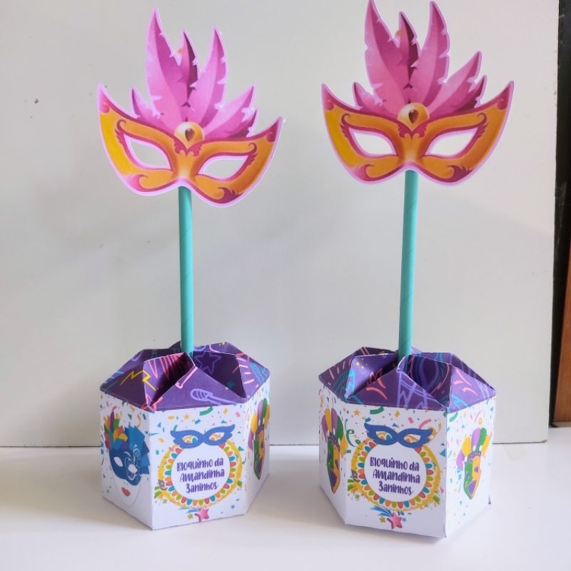 Kit  Centro de Mesa - Carnaval - Bloquinho  - Personalizados - Lembrancinhas - Festa Infantil - Aniversário em Oferta na Shopee