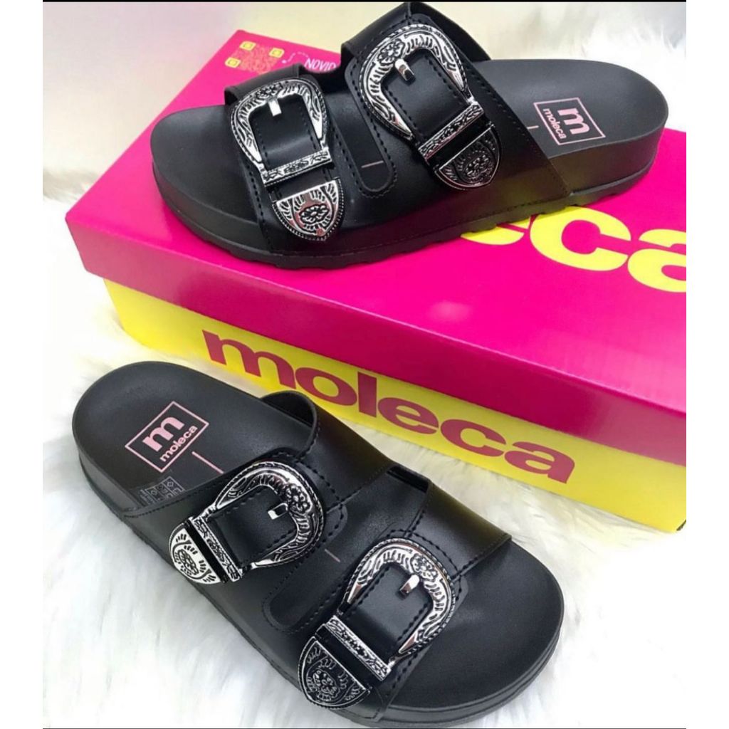 Sandália Moleca Birken Slide Rasteira Fivela em Oferta na Shopee