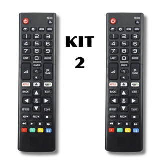 Kit 2 Controles Remoto Compatível Com L&G TV Smart Tecla