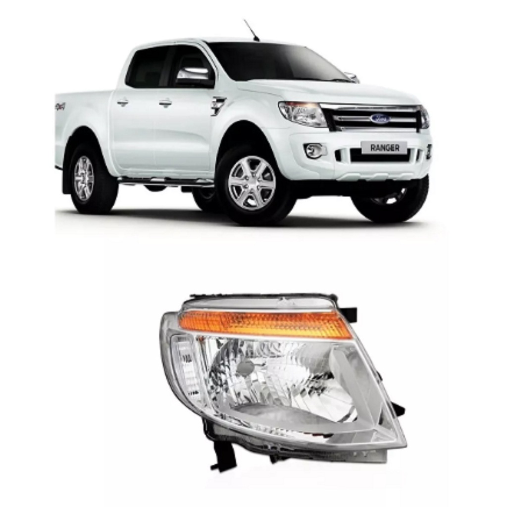 Farol Ford Ranger 2013 2014 2015 2016 2017 Direito Cromado