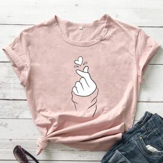 Camiseta Blusa Feminina Mão Coreana K-Pop Envio Imediato