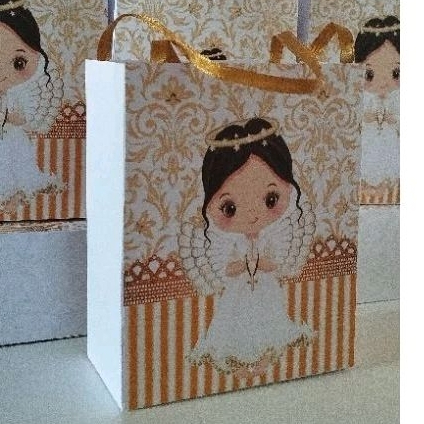 Sacolinhas Batizado Personalizadas  - Sacolinhas aniversário - sacolas batizado lembracinhas