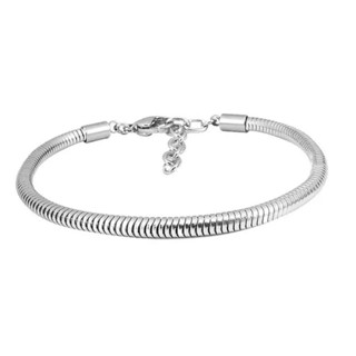 Pulseira em aço inoxidável para berloques 17cm+4cm extensor