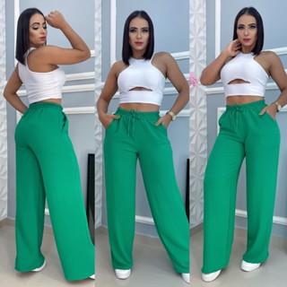 Calça Pantalona Duna Com Elástico Na Cintura Sem Bolso Promoção (ENVIO IMEDIATO)