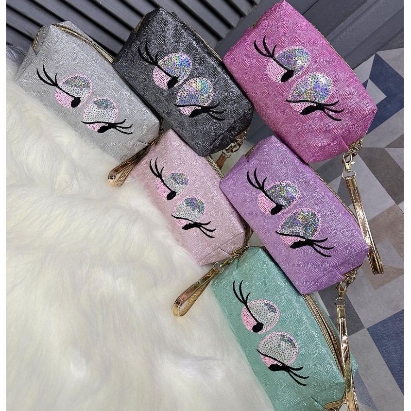 Necessaire Estojo Feminina para maquiagem com alça de mão(CH-2004)
