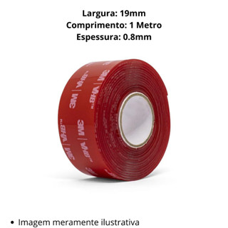 Fita Dupla Face 3m VHB 4908 19mm transparente 1 Metro