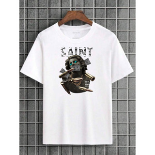 Camiseta Masculina SAINT Estampada 100% Algodão - Envio Imediato