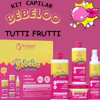 KIT CAPILAR BEBELOO TUTTI FRUTTI BRILHO NUTRIÇÃO HIDRATAÇÃO CONTROLE DE FRIZZ PROTETOR TERMICO